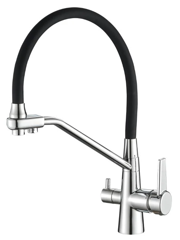 Смеситель для кухни AQUANIKA COMFORT AQC013CRBL (хром/черный, H-20) AQC013CRBL