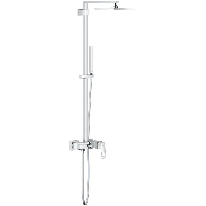 Душевая система со смесителем для душа GROHE EUPHORIA CUBE 23147001 (хром, прямоугольная) 23147001