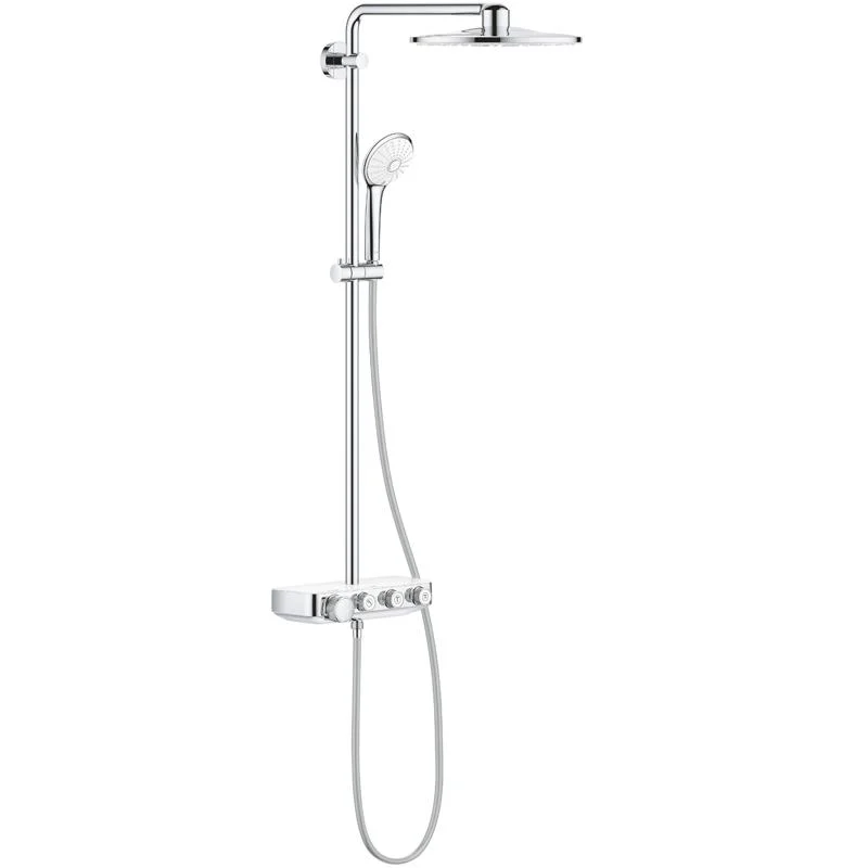 Душевая система GROHE EUPHORIA SMARTCONTROL 26507LS0 (хром/белый, металл/пластик, 175-см, круглая) 26507LS0