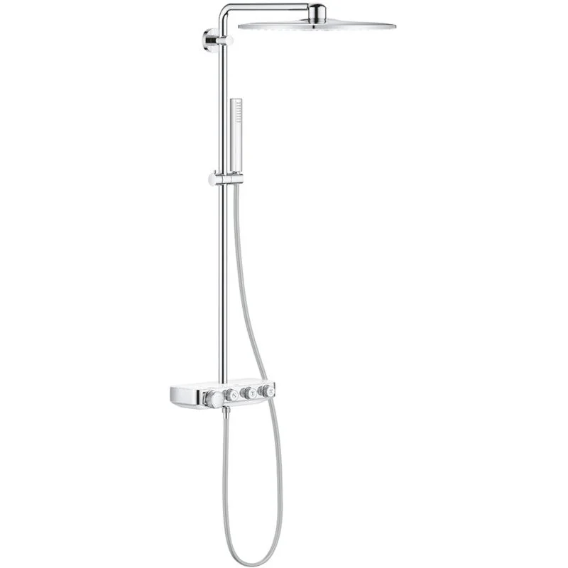 Душевая система GROHE EUPHORIA SMARTCONTROL 26508LS0 (хром/белый, металл/пластик, 175-см, круглая) 26508LS0