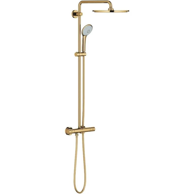 Душевая система с термостатом для душа GROHE EUPHORIA XXL 26075GL0 (золото, квадратная) 26075GL0