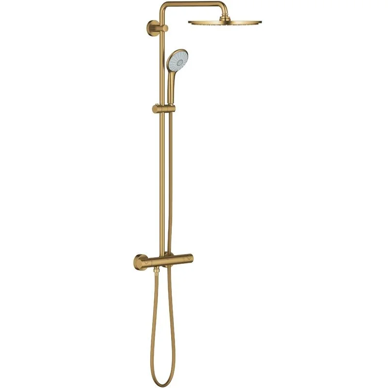 Душевая система с термостатом для душа GROHE EUPHORIA XXL 26075GN0 (золото матовый, квадратная) 26075GN0