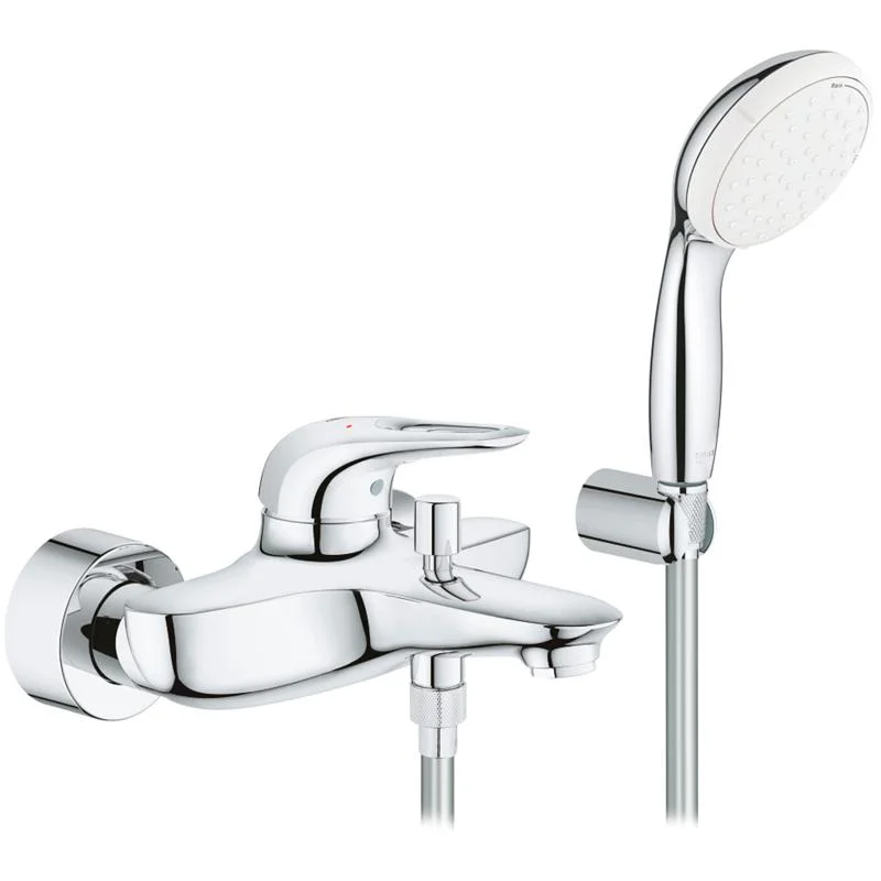 Смеситель для ванны с душем GROHE EUROSTYLE 3359230A (хром, L-18,5). Фото 1 из 6