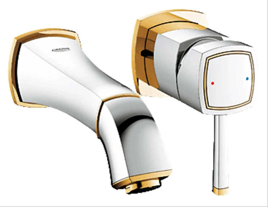 Смеситель для раковины GROHE GRANDERA 19929IG0 (хром/золото, L-17,7) 19929IG0