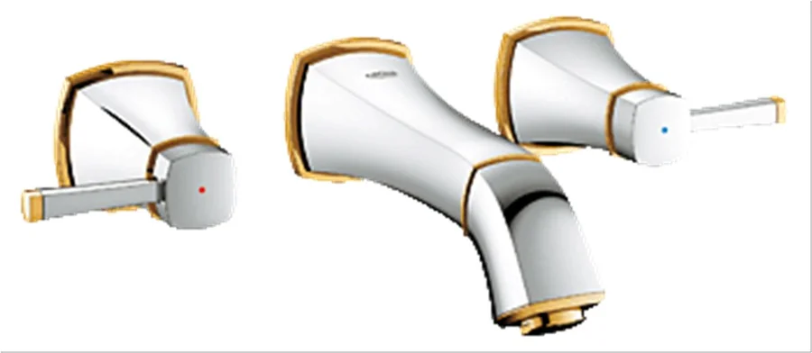 Смеситель для раковины GROHE GRANDERA 20414IG0 (хром/золото, L-17,7) 20414IG0
