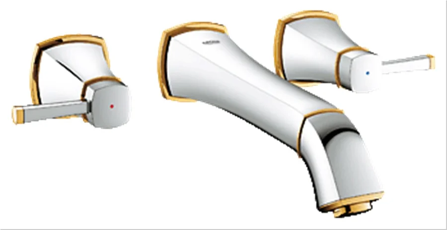 Смеситель для раковины GROHE GRANDERA 20415IG0 (хром/золото, L-23,4) 20415IG0