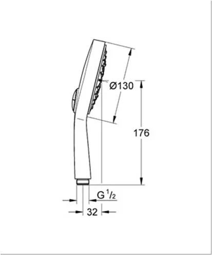 Ручной душ 4 режима GROHE POWER&SOUI 27664000 (хром, круглая) 27664000