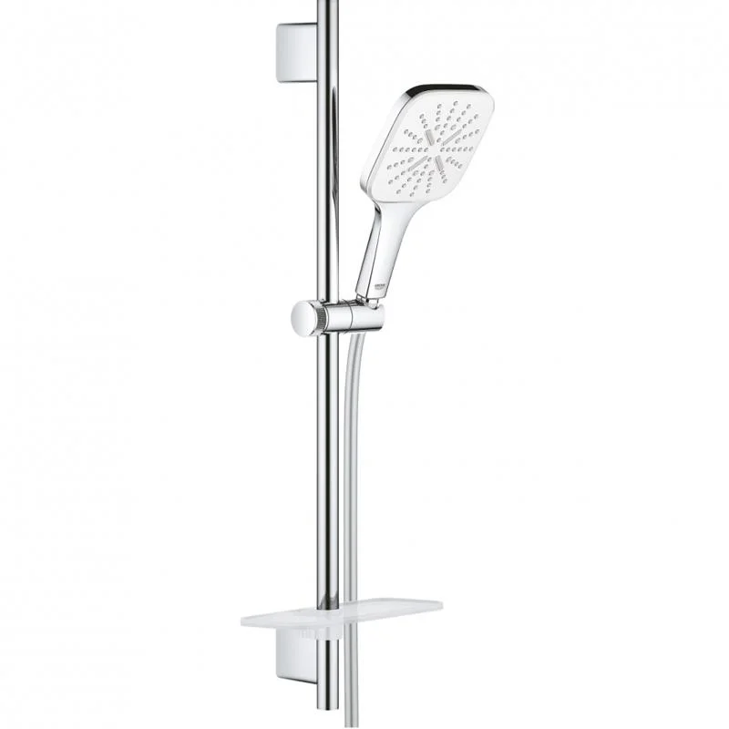 Душевой гарнитур со штангой GROHE RAINSHOWER SMARTACTIVE 26584LS0 (хром/белый, квадратная) 26584LS0