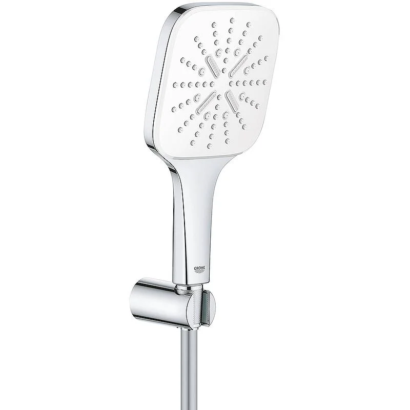 Душевой гарнитур с держателем GROHE RAINSHOWER SMARTACTIVE 26588LS0 (хром/белый, квадратная) 26588LS0
