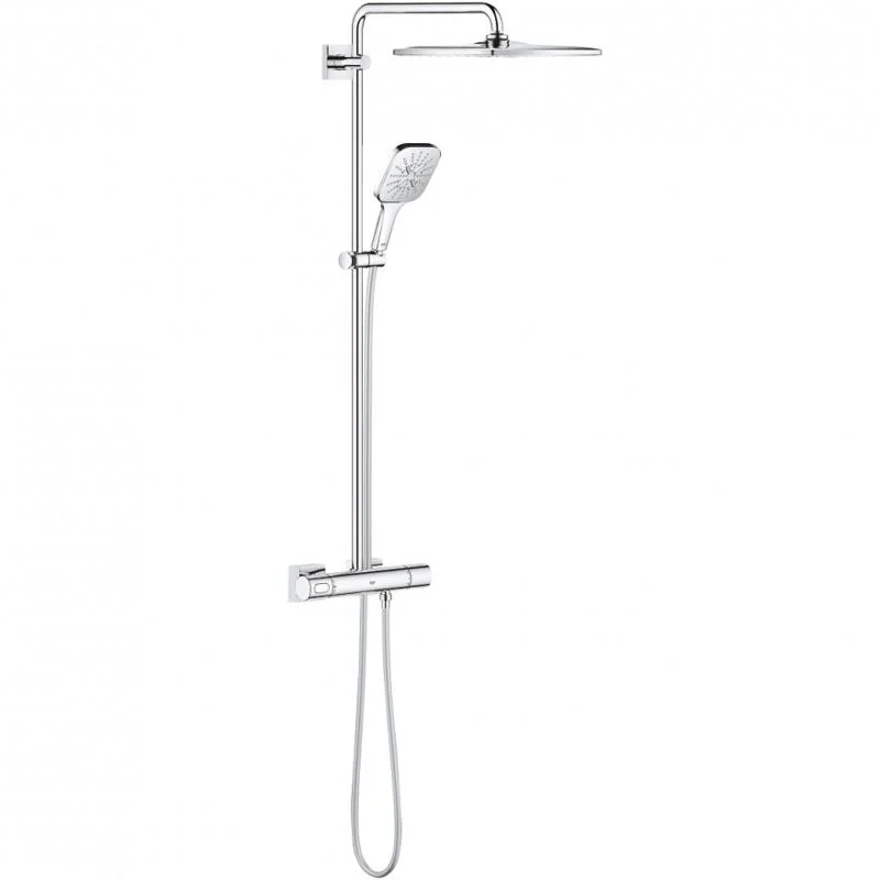 Душевая система с термостатом для душа GROHE RAINSHOWER SMARTACTIVE 26649000 (хром, квадратная) 26649000