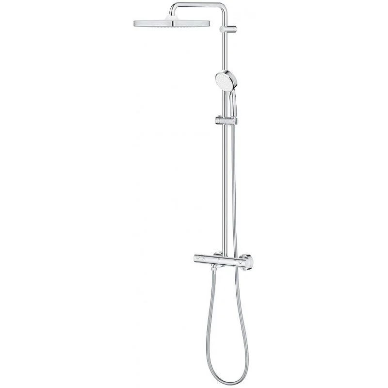 Душевая система с термостатом для душа GROHE TEMPESTA COSMOPOLITAN 26689000 (хром, квадратная) ССП 26689000