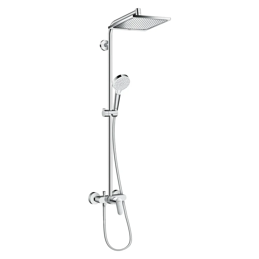 Душевая система HANSGROHE CROMETTA E 27284000 (хром, квадратная) 27284000