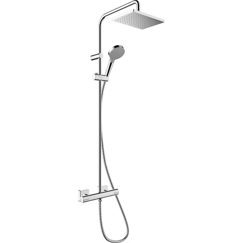 Душевая система с термостатом HANSGROHE VERNIS BLEND 26319000 (хром, квадратная) 26319000