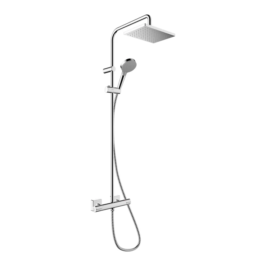 Душевая система с термостатом HANSGROHE VERNIS SHAPE 26286000 (хром, квадратная) 26286000