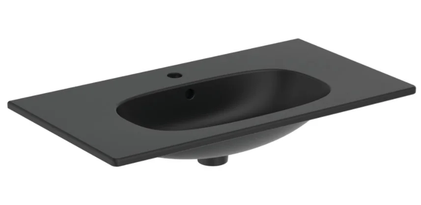 Раковина мебельная IDEAL STANDARD TESI T3509V3 (встраиваемая сверху, (84,5*47), черный матовый) T3509V3