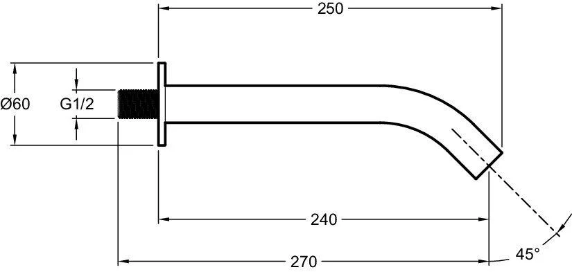 Излив для ванны JACOB DELAFON METRO E25399-CP (хром, L-24) E25399-CP