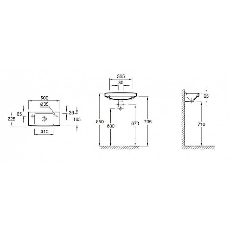 Раковина JACOB DELAFON ODEON UP E4699-00 (подвесная, (50*22), белый) E4699-00