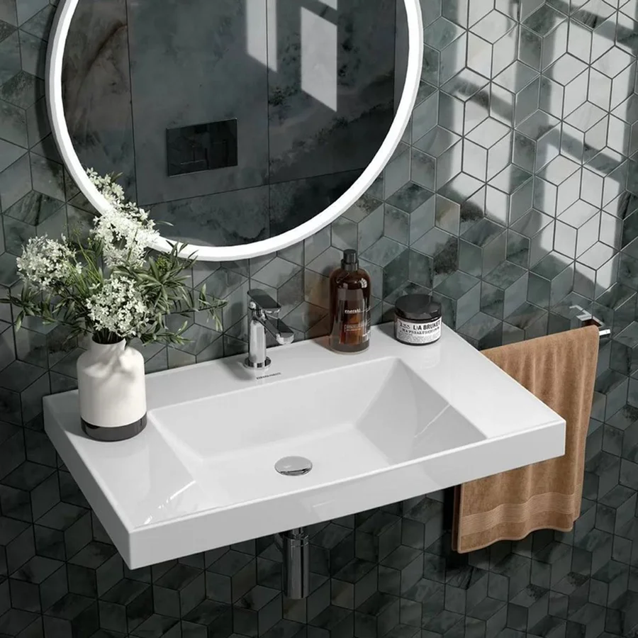 Раковина KERAMA MARAZZI КУБО CU.wb.80 (подвесная, (80,5*48,5), белый) CU.wb.80