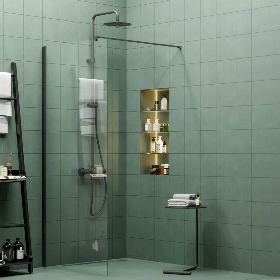 Душевое ограждение KERAMA MARAZZI ВЕТРО (90*) VE.90.WI.BLK.M (неподвижная, черный матовый) VE.90.WI.BLK.M