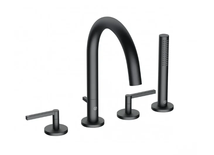 Смеситель на борт ванны KLUDI NOVA FONTE Puristic 204253915 (черный, L-21,5 H-30,5) 204253915