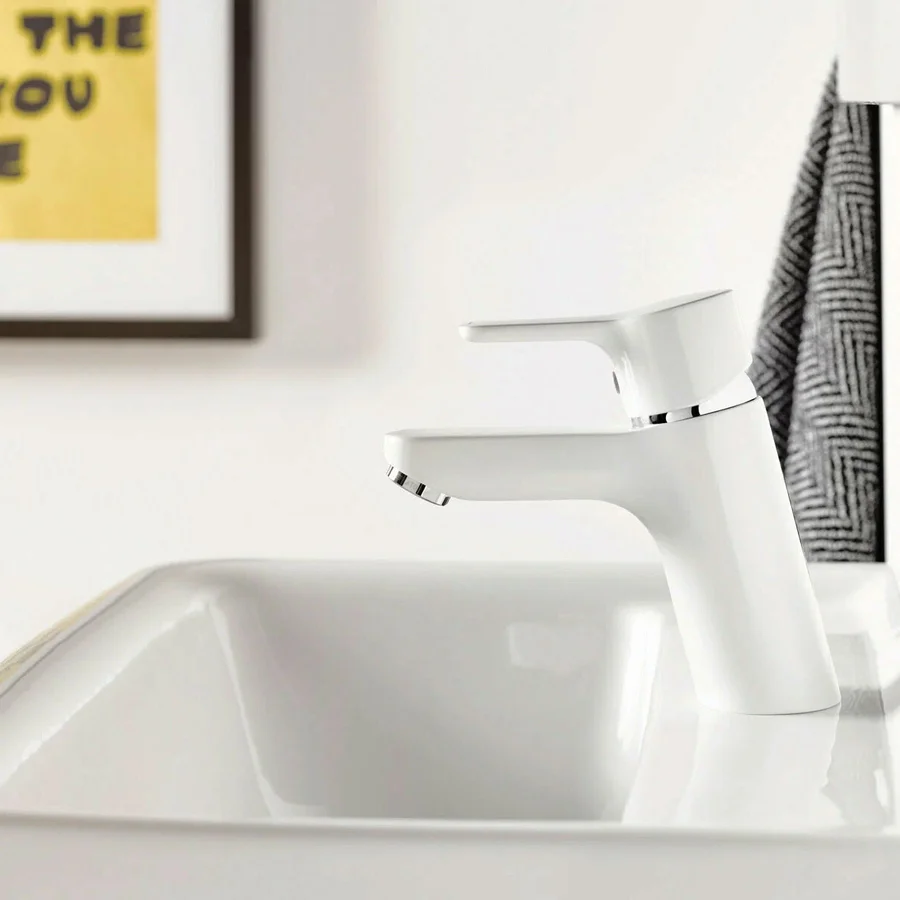 Смеситель для раковины KLUDI PURE&EASY 370289165 (белый/хром, L-12 H-7) ССП 370289165