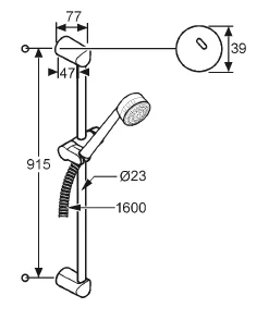 Душевой гарнитур со штангой KLUDI ZENTA 6085091-00 (белый/хром, круглый) ССП 6085091-00