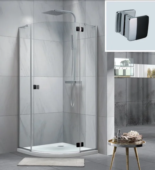 Душевой уголок KOLLER POOL NEON (90*90) N90RСB (распашная, хром/черный) N90RСB