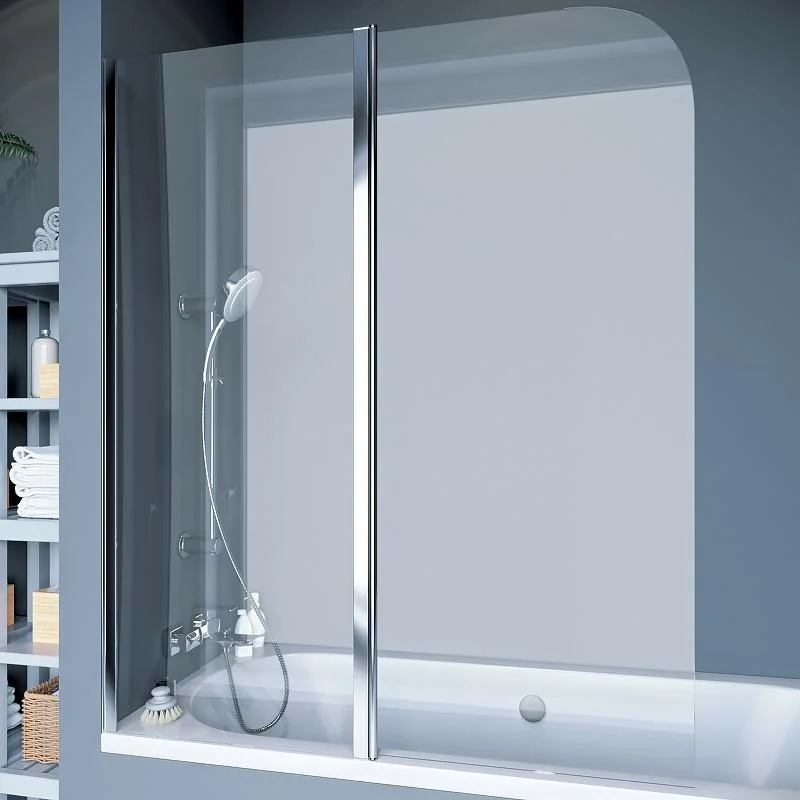 Шторка на ванну KOLLER POOL WATERFALL LINE (115*) QP95(left) chrome,clear (распашная, хром) QP95(left) chrome,clear
