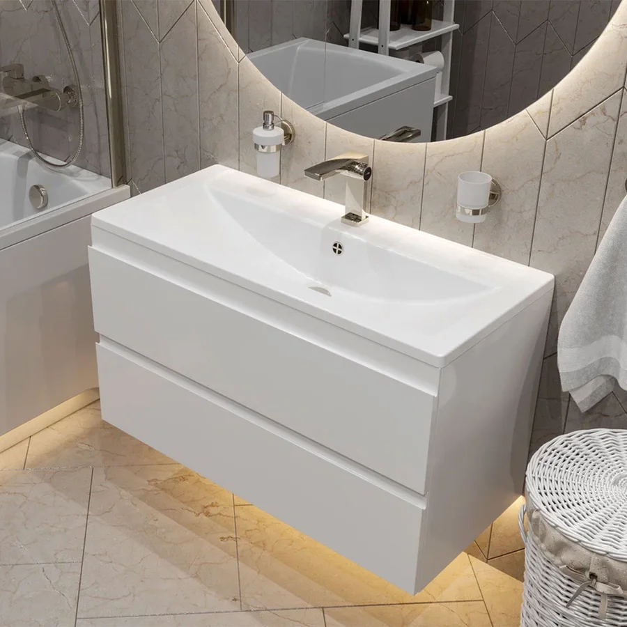 Раковина мебельная LA FENICE PAOLO MARIO Paola Mario 1000 (накладная, (100,4*45,5), белый) Paola Mario 1000