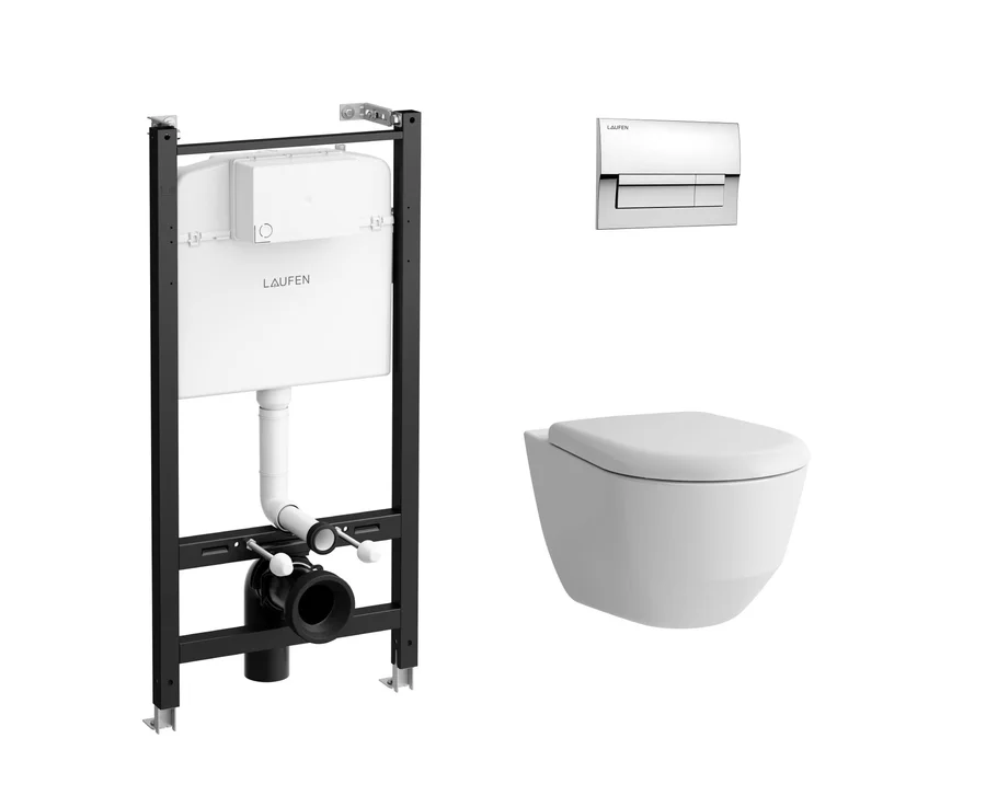 ПЭК LAUFEN PRO ZRU9307715 (инсталл. + унитаз подвесной Rimless + сид.SoftClose + клав. хром) ZRU9307715