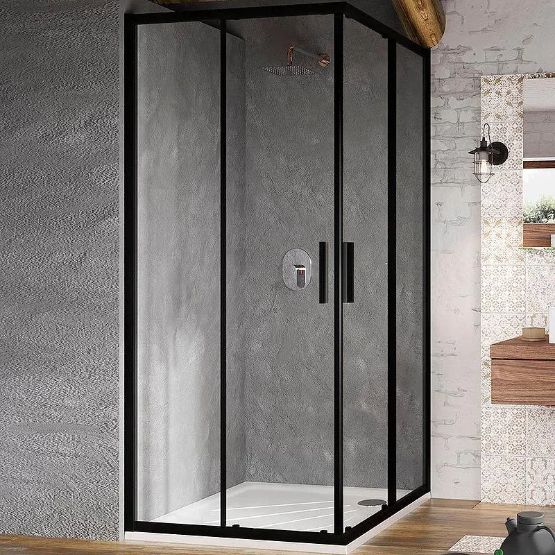 Душевой уголок RAVAK BLIX SLIM (90*90) BLSRV2 X1LM70300Z1 (раздвижная, черный) X1LM70300Z1