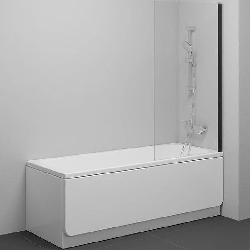 Шторка на ванну RAVAK CHROME (80*) NVS1 7O840300Z1 (неподвижная, черный) 7O840300Z1