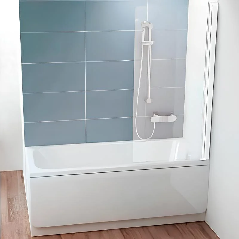 Шторка на ванну RAVAK CHROME (80*) CVS1 7QR40100Z1 (распашная, белый) 7QR40100Z1