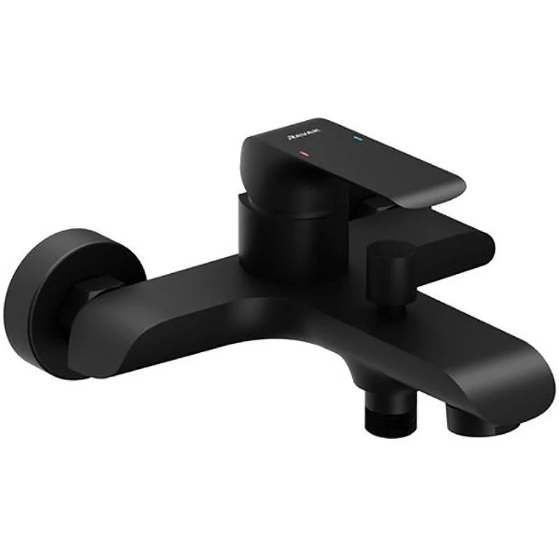 Смеситель для ванны с душем RAVAK FLAT X070175 (черный матовый, L-17,5) X070175