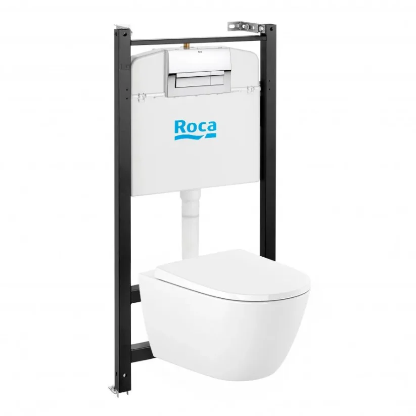 ПЭК ROCA ONA ZRU9310392 гор. вып. (инсталл. + унитаз подвес. Rim + сиденье + клавиша) ZRU9310392