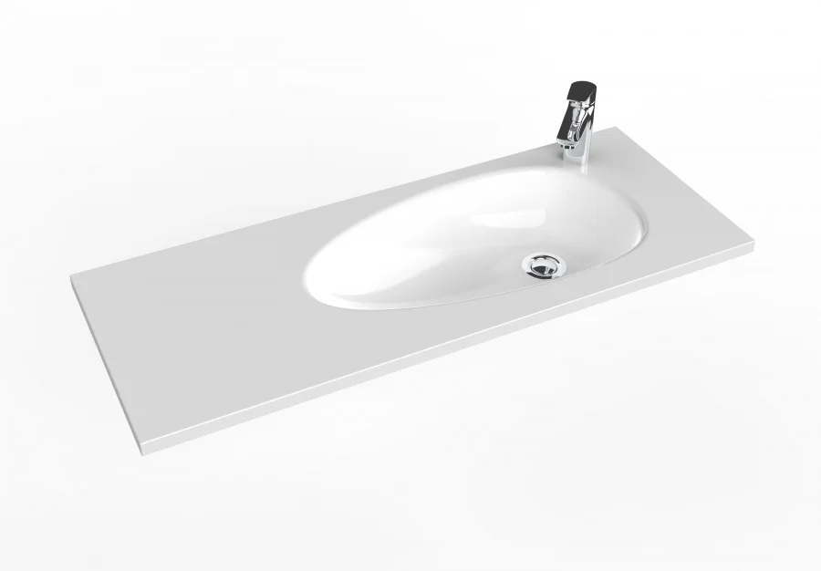 Раковина мебельная ROCA PLUMA ZRU9310300 (накладная, (98*38,5), белый) ZRU9310300