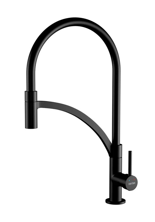 Смеситель для кухни с гибким изливом SANTEK БРУКС WH5A45013N001 (черный, L-23,2 H-20,2) WH5A45013N001