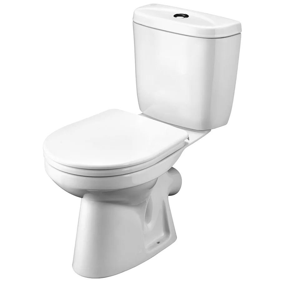 Унитаз-компакт напольный SANTEK АНИМО 1.WH30.2.134 кос.вып. 63,5*38 + сиденье (белый) 1.WH30.2.134