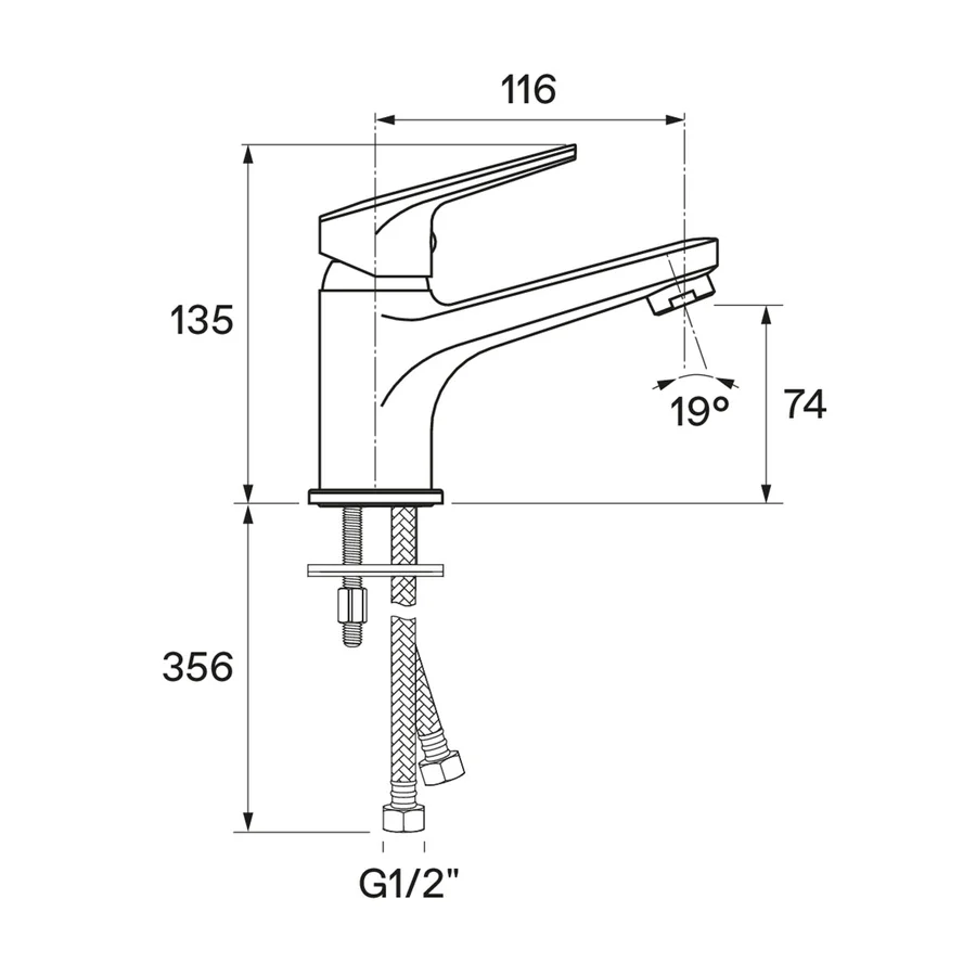 Смеситель для раковины SANTEK КАНТ WH5A02002C001 (хром, L-11,6 H-7,4) WH5A02002C001