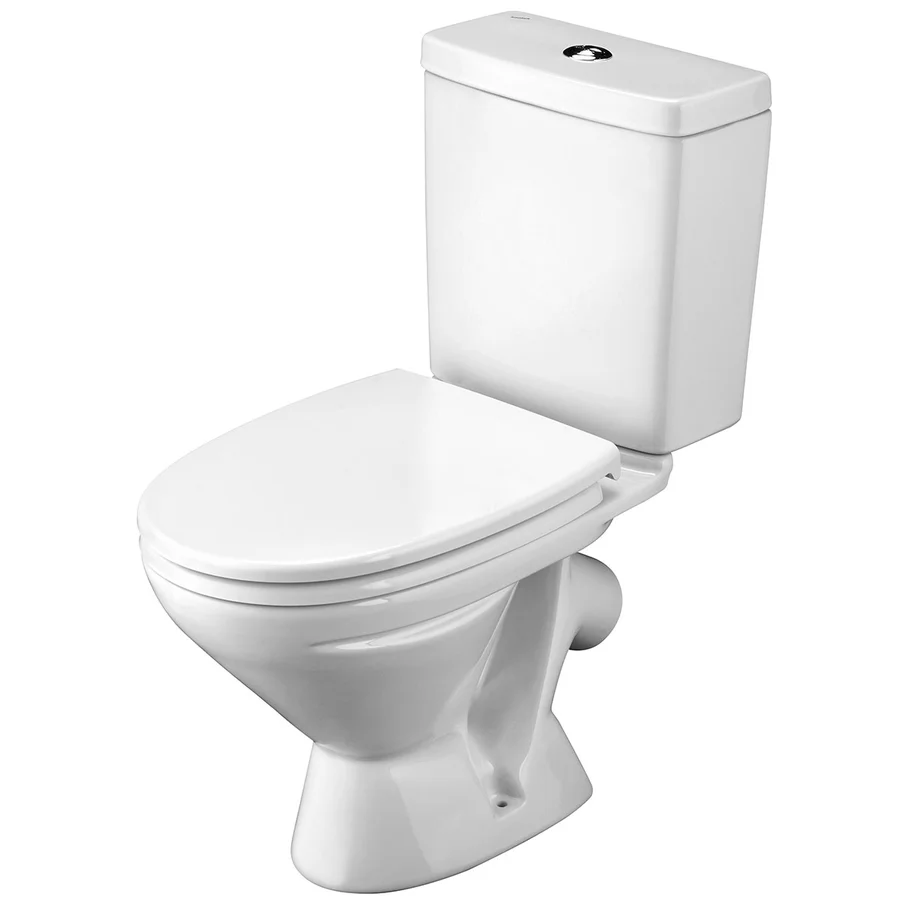 Унитаз-компакт напольный SANTEK ЛИГА 1.WH30.2.141 кос.вып. 64,1*33,9 + сиденье (белый) 1.WH30.2.141