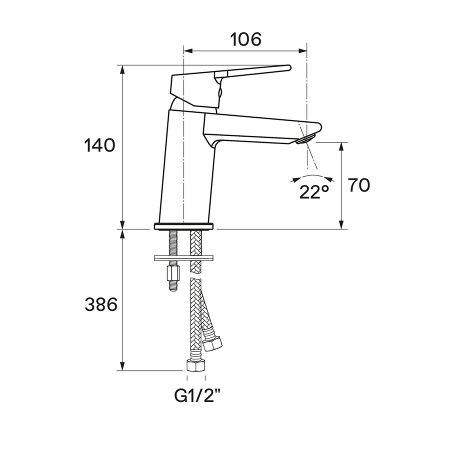 Смеситель для раковины SANTEK НАЙРА WH5A02001C001 (хром, L-10,6 H-7) WH5A02001C001