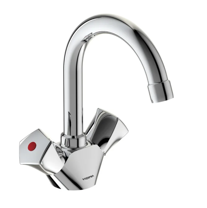 Смеситель для раковины VIDIMA LIFE BA358AA (хром, L-12,4 H-19,2). Фото 1 из 3
