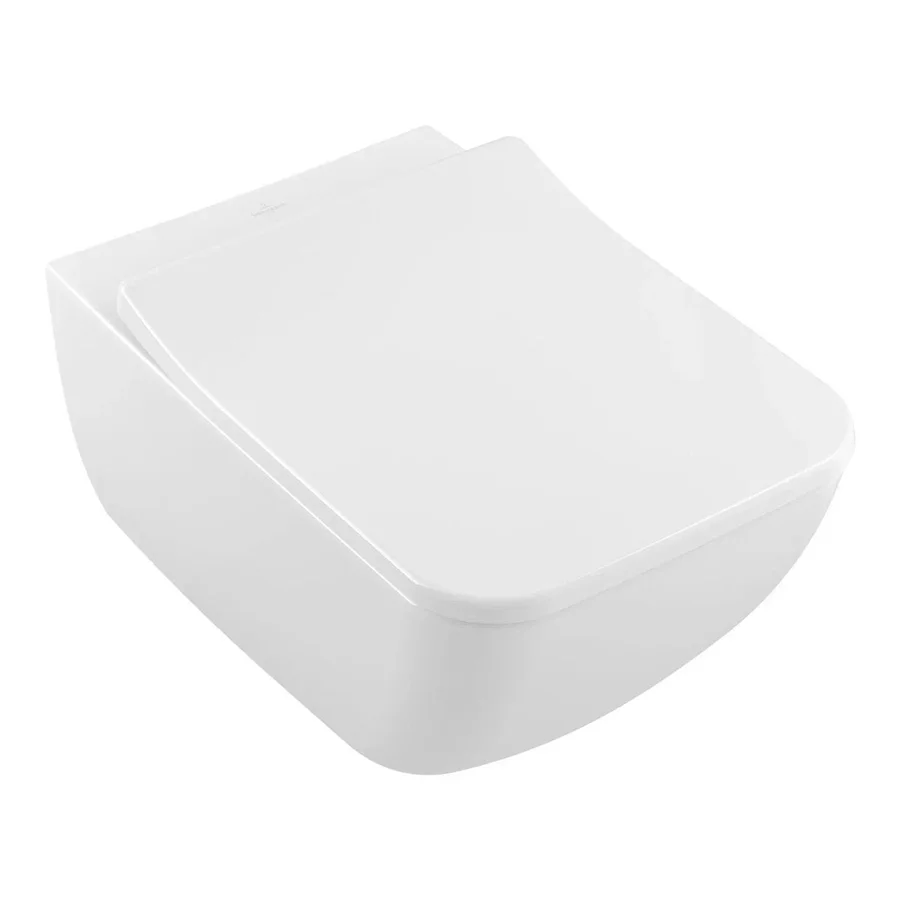 Унитаз подвесной VILLEROY&BOCH VENTICELLO 4611RLR1 Rim 56*37,5 + сиденье CeramicPlus (белый) 4611RLR1