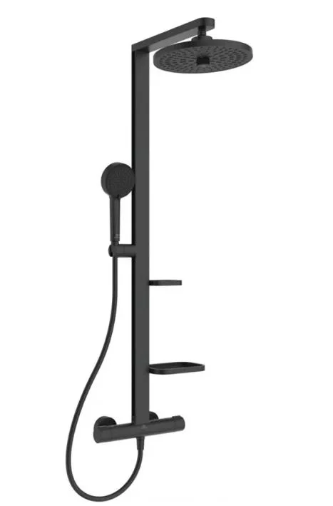Душевая система для душа IDEAL STANDARD ALU+ BD583XG (черный, круглая). Фото 1 из 1
