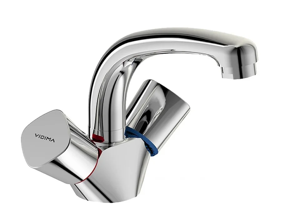 Смеситель для раковины VIDIMA QUADRO BA244AA (хром, L-12,9 H-12,1). Фото 1 из 2