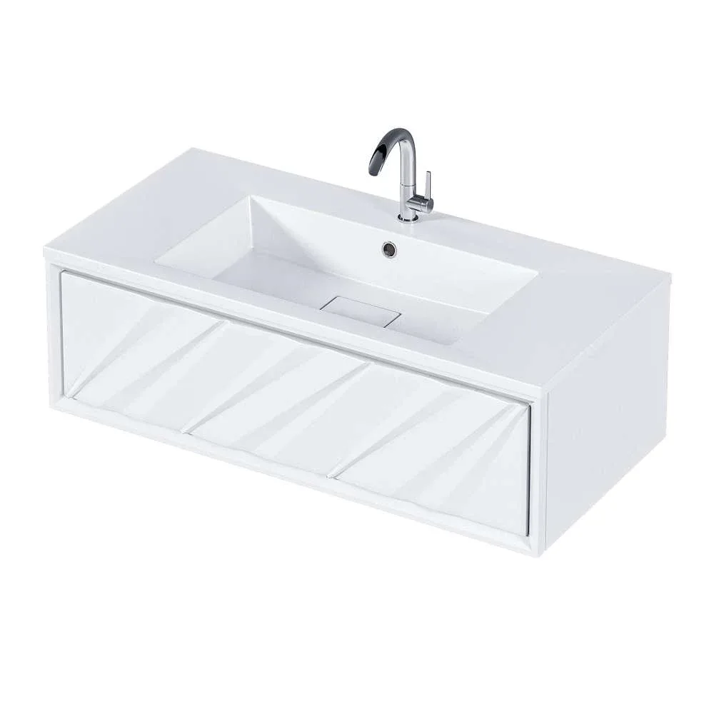 Тумба ГЛЕЙС/Glace 100П (994х300х476) 1я белый (низ). Фото 1 из 4