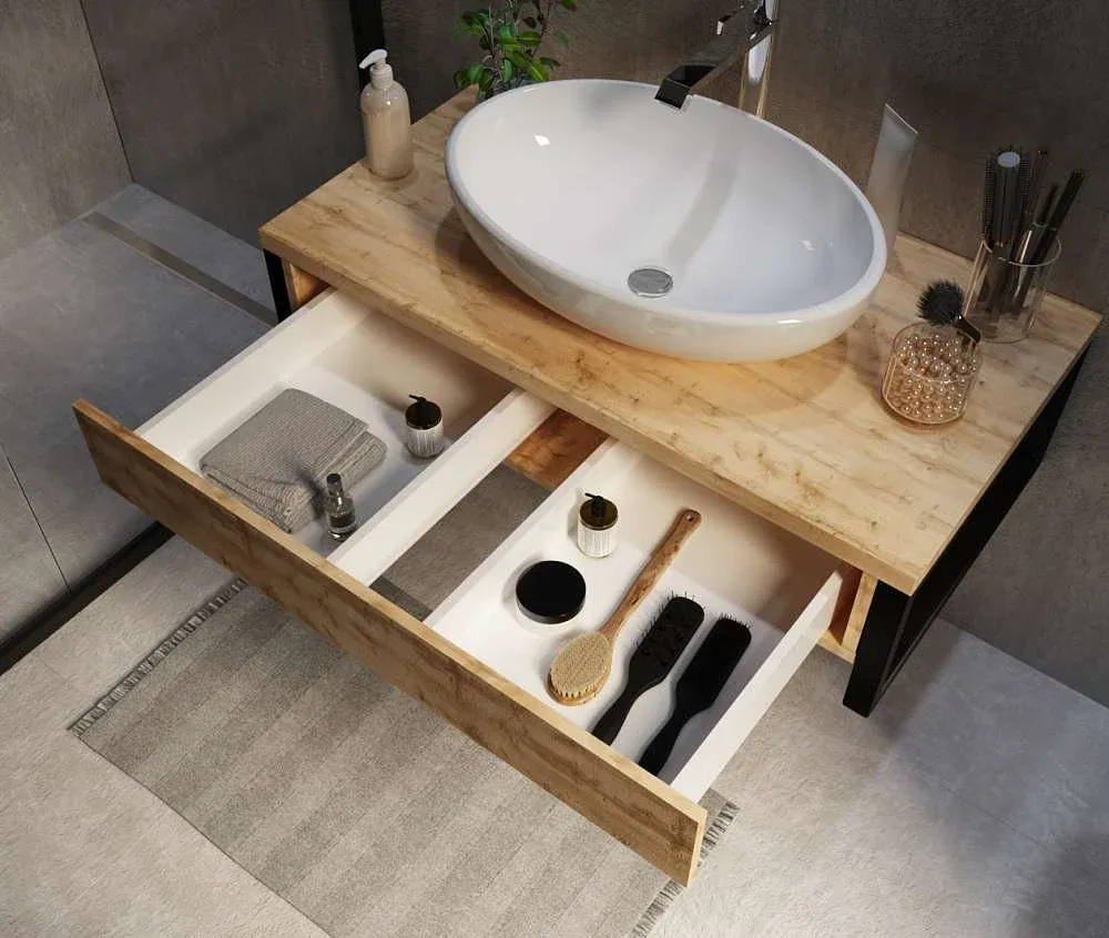 Тумба со столешницей ГРАНЖ ЛОФТ/GRUNGE LOFT 100П 1в.я дуб вотан. Фото 1 из 8