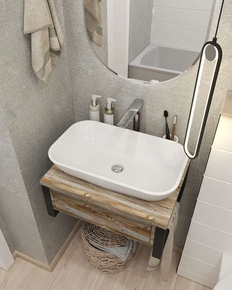 Тумба со столешницей ГРАНЖ ЛОФТ/GRUNGE LOFT 60П 1в.я дуб намибия. Фото 1 из 3