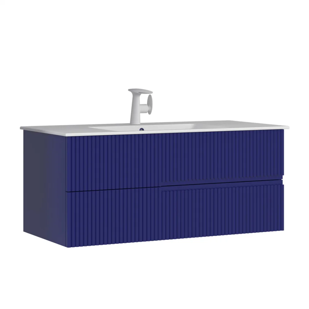 Тумба с раковиной ORKA Moonlight 120 подвесная, синий матовый 5001507