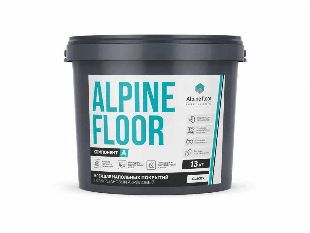 Однокомпонентный акриловый клей Alpine Floor Акрил Фикс Про 13кг 32968